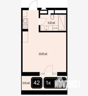 Студия квартира, вторичка, 40м2, 3/9 этаж