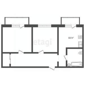 2-к квартира, вторичка, 64м2, 1/8 этаж