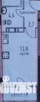 Студия квартира, вторичка, 24м2, 6/6 этаж