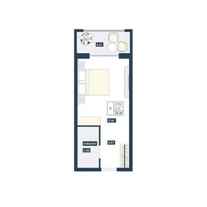 Студия квартира, вторичка, 33м2, 3/9 этаж