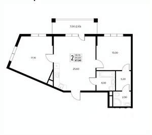 2-к квартира, вторичка, 68м2, 3/8 этаж