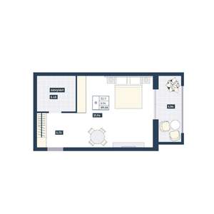 Студия квартира, вторичка, 39м2, 4/9 этаж