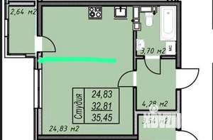 1-к квартира, вторичка, 37м2, 8/14 этаж