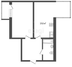 1-к квартира, вторичка, 50м2, 3/12 этаж