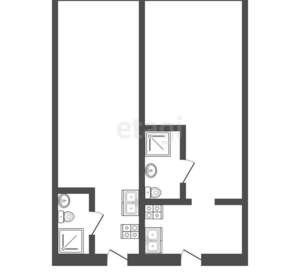 2-к квартира, вторичка, 25м2, 1/1 этаж