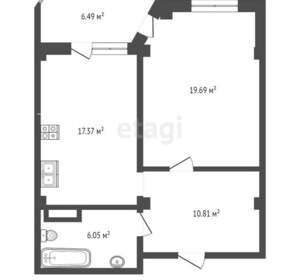 1-к квартира, вторичка, 67м2, 10/10 этаж