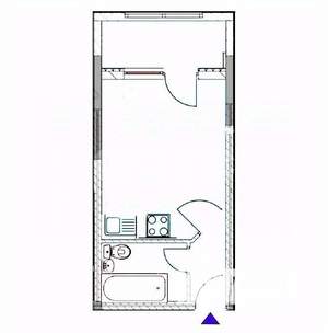Студия квартира, вторичка, 25м2, 4/6 этаж