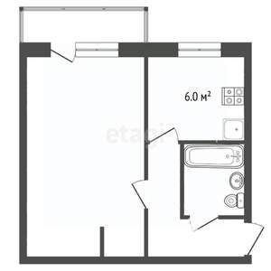 1-к квартира, вторичка, 31м2, 2/5 этаж