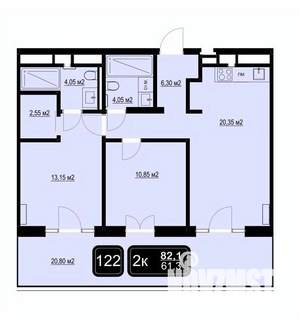 2-к квартира, вторичка, 82м2, 8/9 этаж