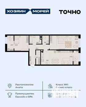 3-к квартира, вторичка, 81м2, 8/8 этаж