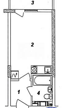 Студия квартира, вторичка, 26м2, 11/19 этаж