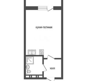 Студия квартира, вторичка, 35м2, 6/19 этаж