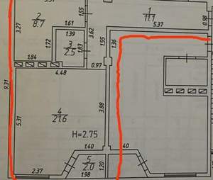 2-к квартира, вторичка, 46м2, 2/6 этаж
