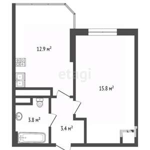 1-к квартира, вторичка, 36м2, 5/15 этаж