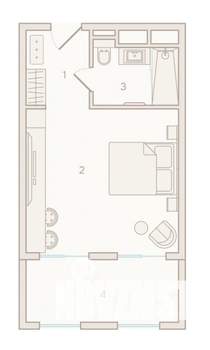 Студия квартира, вторичка, 41м2, 5/6 этаж