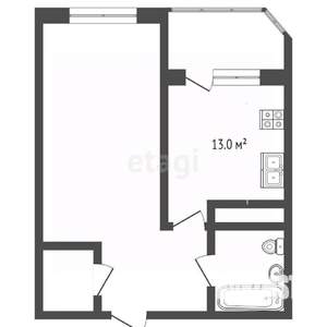 1-к квартира, вторичка, 40м2, 8/11 этаж