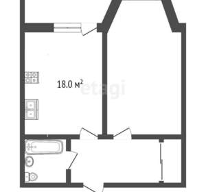 1-к квартира, вторичка, 48м2, 4/9 этаж