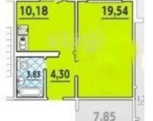1-к квартира, вторичка, 38м2, 6/16 этаж