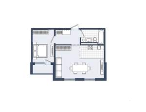 1-к квартира, вторичка, 51м2, 1/4 этаж