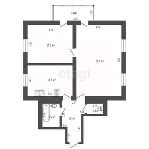 2-к квартира, вторичка, 66м2, 2/6 этаж