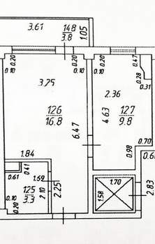 1-к квартира, вторичка, 35м2, 2/3 этаж