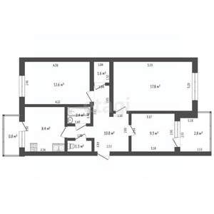 3-к квартира, вторичка, 68м2, 4/6 этаж