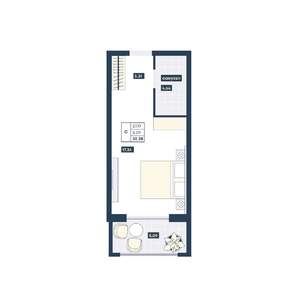 Студия квартира, вторичка, 32м2, 7/9 этаж