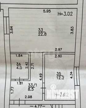 1-к квартира, вторичка, 48м2, 1/4 этаж