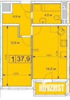 1-к квартира, вторичка, 40м2, 17/20 этаж