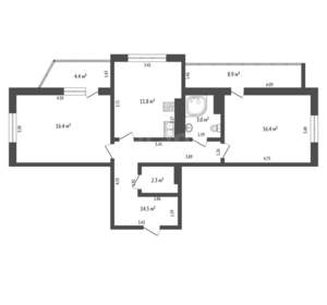 2-к квартира, вторичка, 65м2, 4/9 этаж