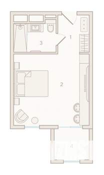 Студия квартира, вторичка, 37м2, 5/6 этаж