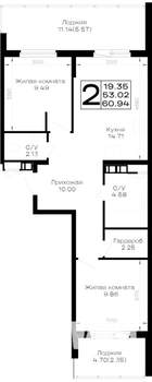 2-к квартира, вторичка, 61м2, 4/4 этаж