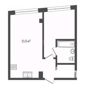 1-к квартира, вторичка, 60м2, 6/12 этаж