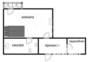 1-к квартира, вторичка, 25м2, 2/3 этаж