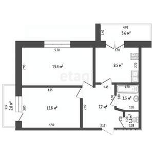 2-к квартира, вторичка, 58м2, 2/9 этаж