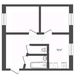 2-к квартира, вторичка, 44м2, 1/2 этаж