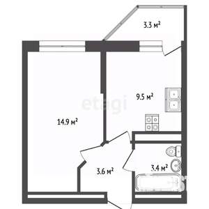 1-к квартира, вторичка, 35м2, 4/13 этаж