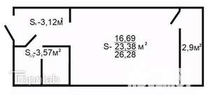 Студия квартира, вторичка, 26м2, 8/19 этаж
