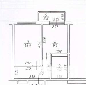 1-к квартира, вторичка, 37м2, 4/8 этаж