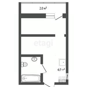 Студия квартира, вторичка, 28м2, 2/4 этаж