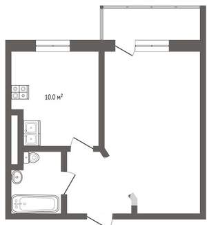1-к квартира, вторичка, 33м2, 4/6 этаж