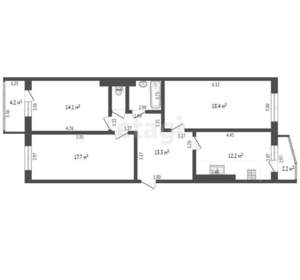 3-к квартира, вторичка, 81м2, 2/5 этаж