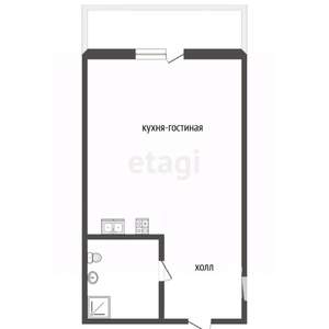 Студия квартира, вторичка, 24м2, 3/3 этаж