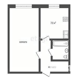 1-к квартира, вторичка, 33м2, 1/3 этаж