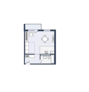 1-к квартира, строящийся дом, 44м2, 4/4 этаж