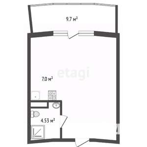 1-к квартира, вторичка, 43м2, 5/7 этаж