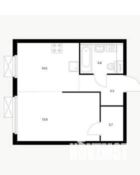 1-к квартира, вторичка, 34м2, 6/9 этаж