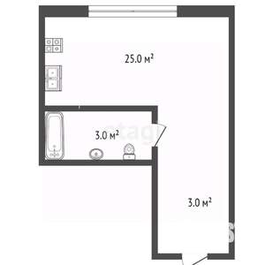 Студия квартира, вторичка, 25м2, 10/20 этаж