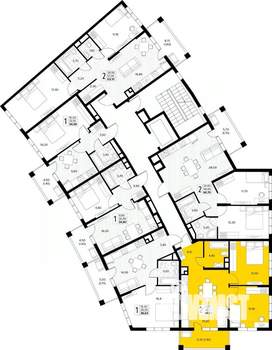 2-к квартира, вторичка, 55м2, 6/8 этаж