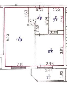 1-к квартира, вторичка, 40м2, 7/9 этаж